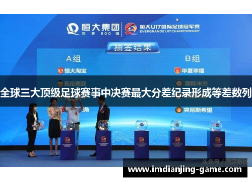 全球三大顶级足球赛事中决赛最大分差纪录形成等差数列